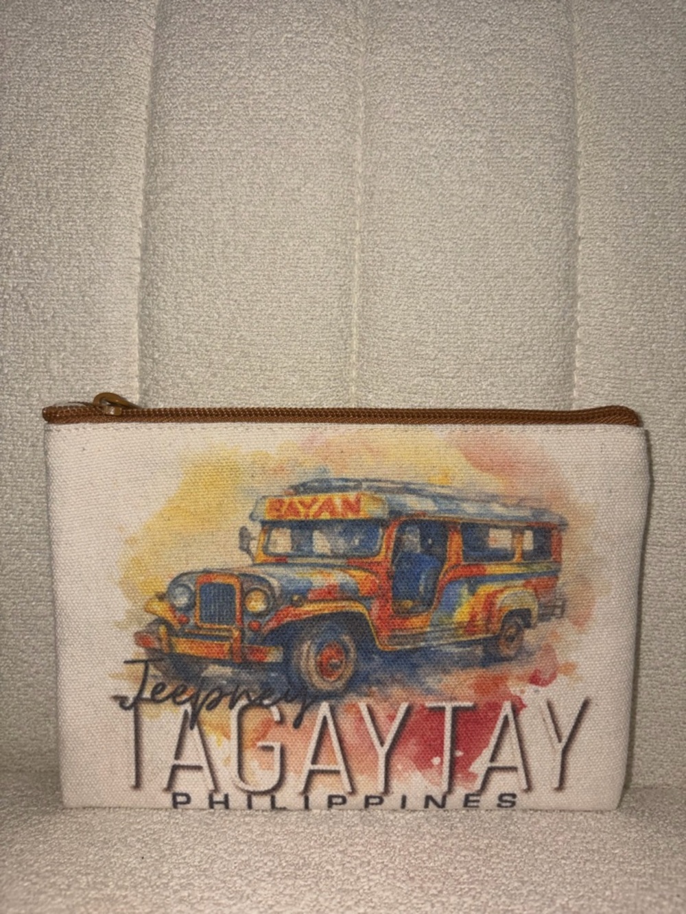🇵🇭 Tagaytay Philippines Jeepney Small Canvas Travel Pouch / Pencil Bag